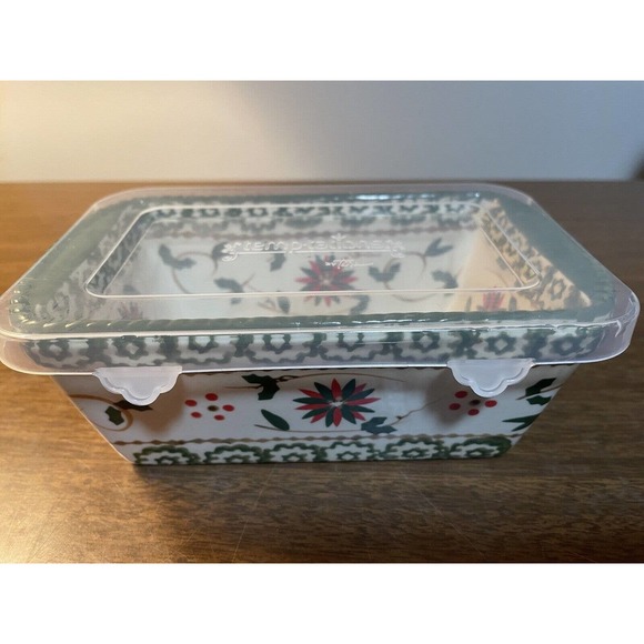 3 Temptations Christmas 12 Oz Mini Loaf Pan w/Lid/Box Bakeware - Picture 4 of 10